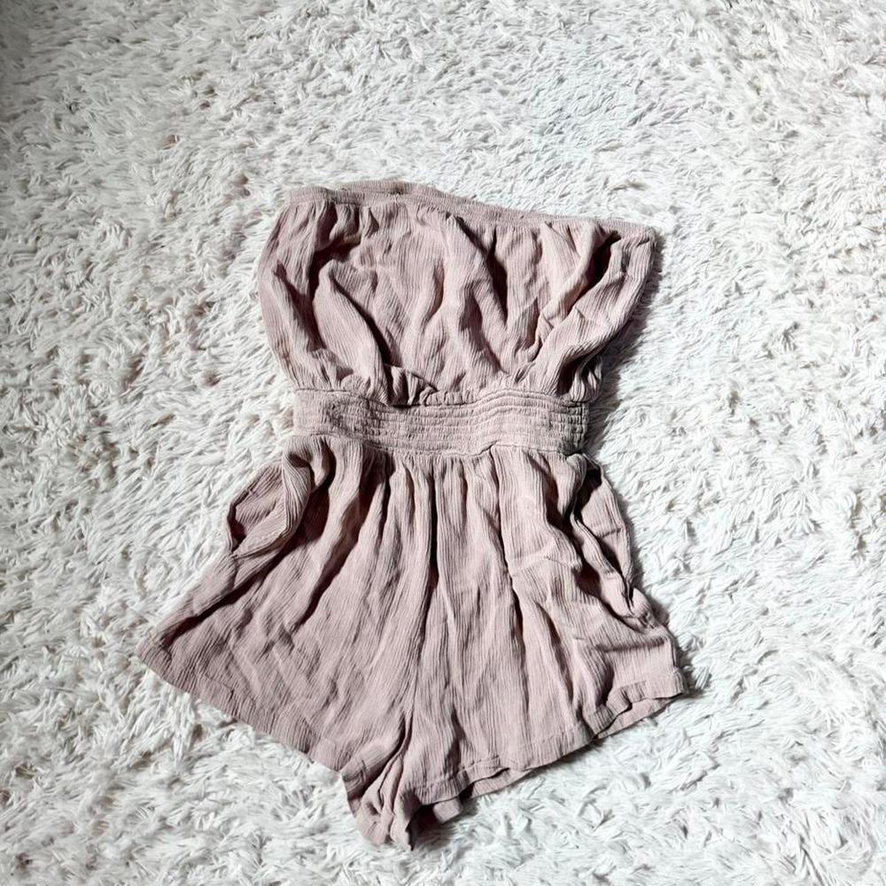 Vintage Y2K Earthy Hippie Boho Goddess Strapless Romper Womens L Minimalist